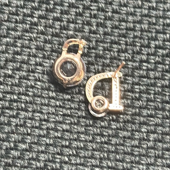 Inspired D I o r Fancy Luxury Designer Rose Gold Over 925 Silver Earrings - Picture 8 of 9